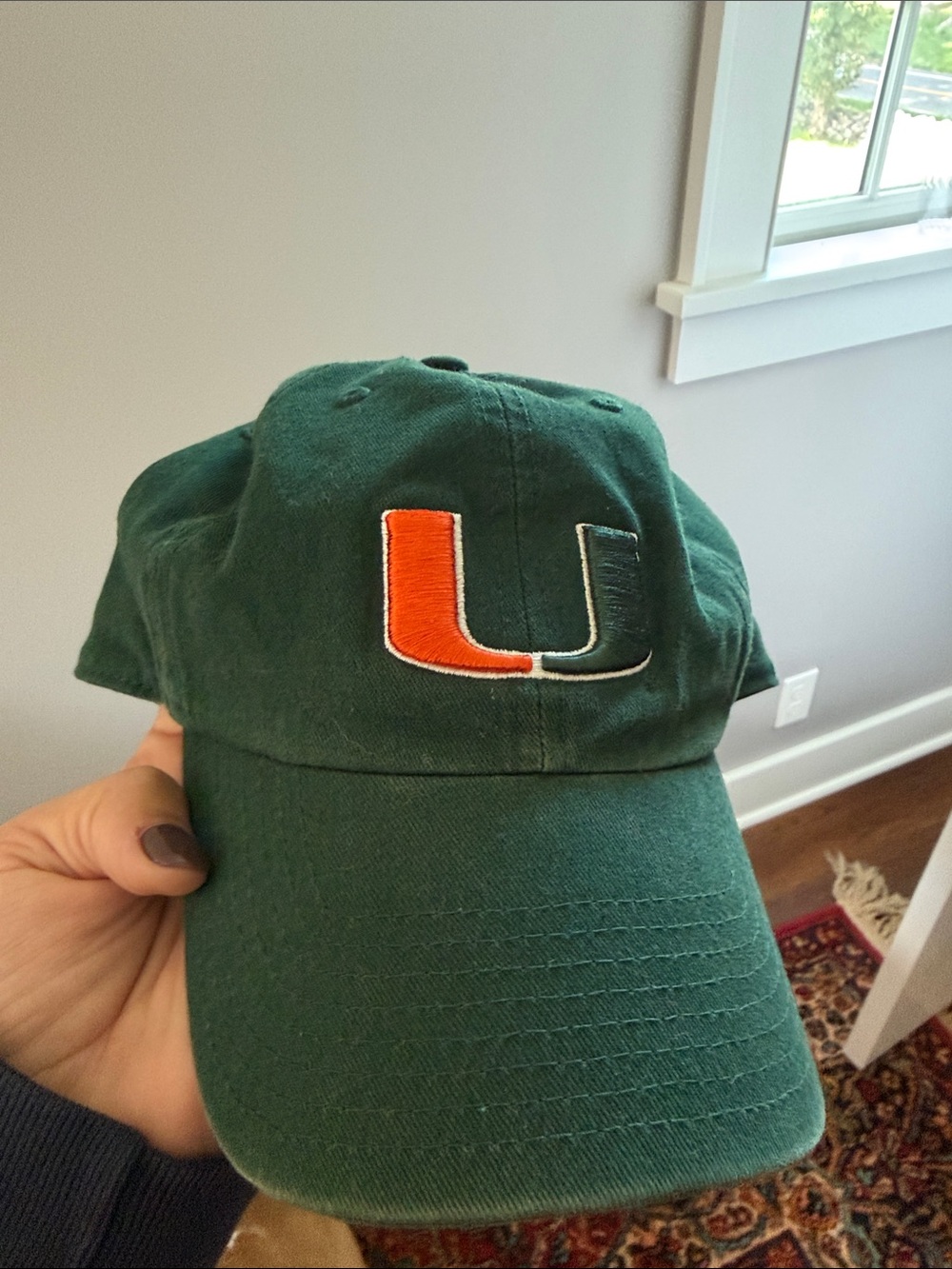 University of Miami Logo Green Cotton Baseball Cap
